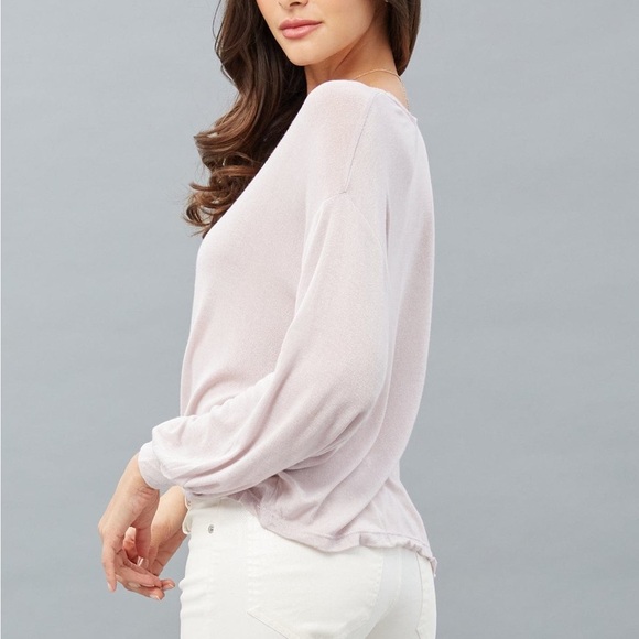 Lola & Sophie Silky Jersey V-Neck Top lilac XS modal - Picture 2 of 8